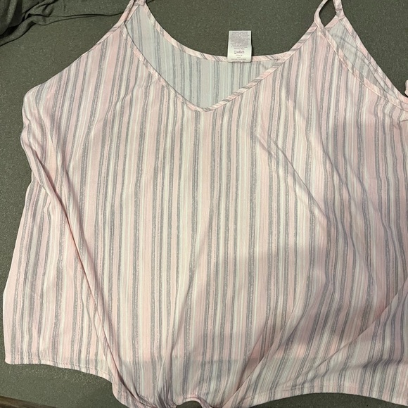 NWOT pink white grey strip cami short sleepwear - Picture 3 of 3